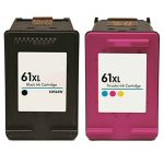 High Yield HP 61XL Black and Tri-color Ink Cartridges 2-Pack: 1 Black and 1 Tri-color