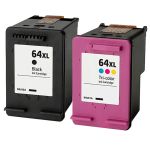 High Yield HP 64XL Ink Combo Pack of 2: 1 Black &amp; 1 Tri-color