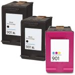 HP 901XL Ink Cartridge &amp; HP 901 Ink Cartridge Combo Pack 3: 2 x 901XL Black, 1 x 901 Tricolor