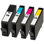 HP 910 Ink Cartridges Combo Pack of 4: 1 Black, 1 Cyan, 1 Magenta, and 1 Yellow