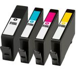 High Yield HP 910XL Ink 4-Pack Cartridges: 1 Black, 1 Cyan, 1 Magenta, and 1 Yellow