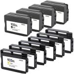 High Yield HP 932XL 933XL Ink Cartridges 10-Pack: 4 Black, 2 Cyan, 2 Magenta, 2 Yellow