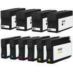 HP 962 Combo Pack of 10 Ink Cartridges: 4 Black, 2 Cyan, 2 Magenta and 2 Yellow