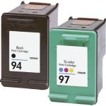 HP 94 97 Ink Cartridges 2-Pack: 1 HP 94 Black (C8765WN) &amp; 1 HP 97 Tri-color (C9363WN)
