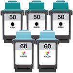 Replacement Lexmark 50 60 Ink Cartridges Combo Pack 5: 3 #50 Black and 2 #60 Tri-color