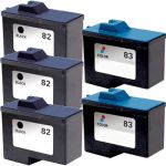 Lexmark #82 Black &amp; #83 Color 5-pack Ink Cartridges