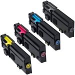 1 Black, 1 Cyan, 1 Magenta, 1 Yellow, 4-Pack LD Compatible Toner Cartridge Replacements for Dell C2660dn C2665dnf Extra High Yield 