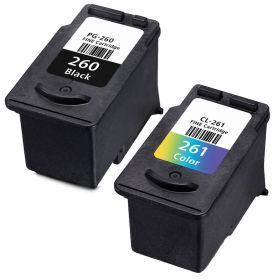 Canon 260 261 Ink Cartridges Combo Pack of 2: 1 Black and 1 Tri-color