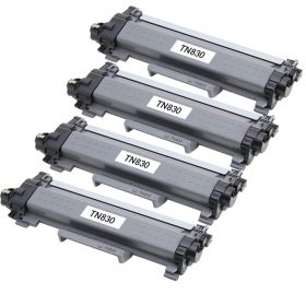 Brother TN830 Printer Toner Cartridges Black: 4-Pack