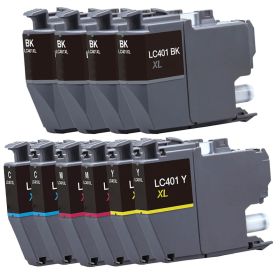 Brother LC401 Ink Cartridge 4-Pack – Black, Cyan, Magenta, Yellow (Standard Yield)