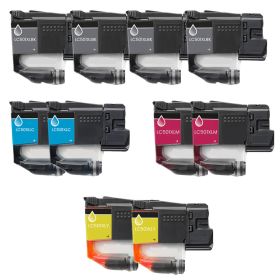 High Yield Brother LC501XL Printer Ink Cartridges Combo Pack of 10: 4 Black, 2 Cyan. 2 Magenta, 2 Yellow