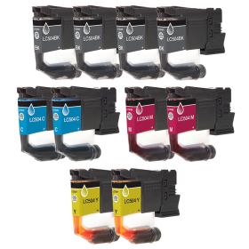 Compatible Brother LC504 Printer Ink Cartridges Combo Pack of 10: 2 Black, 2 Cyan, 2 Magenta, 2 Yellow