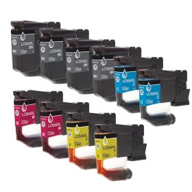 High Yield Brother LC504XL Printer Ink Cartridges Combo Pack of 10: 4 Black, 2 Cyan, 2 Magenta, 2 Yellow