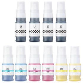 Canon GI-25 Value Pack Ink Bottles 10-Pack: 4 Black, 2 Cyan, 2 Magenta, 2 Yellow