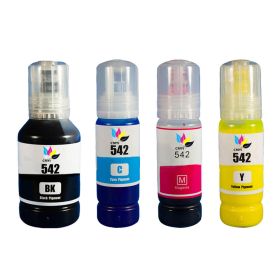 Ultra High Capacity Epson 542 Ink Bottles 4-Pack: 1 Black, 1 Cyan, 1 Magenta, 1 Yellow