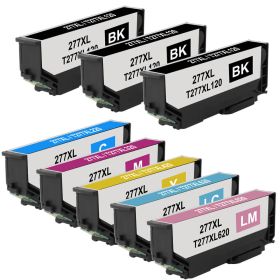 High Capacity Epson T277XL Ink Cartridges 8-Pack: 3 Black, 1 Cyan, 1 Magenta, 1 Yellow, 1 Light Cyan, 1 Light Magenta