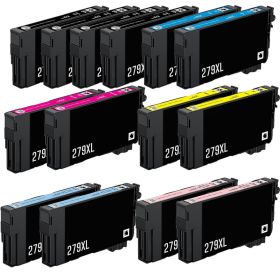 High Yield Epson T279XL Ink Cartridges 14-Pack: 4 Black, 2 Cyan, 2 Magenta, 2 Yellow, 2 Light Cyan, 2 Light Magenta