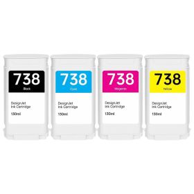 HP 738 Ink Cartridges 130ml Combo Pack of 4