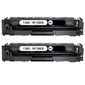 High Yield HP W1380X Toner Cartridges 2-Pack, Black