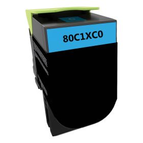 High Yield Lexmark 80C1XC0 Toner Cartridge Cyan, Single Pack
