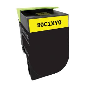 High Yield Lexmark 80C1XY0 Toner Cartridge Yellow, Single Pack