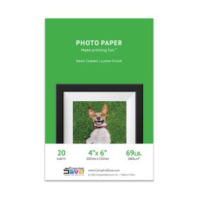 4x6 Lustre Photo Print Paper for InkJet - 20 Sheets 