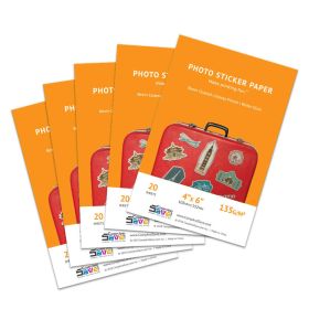 4" x 6" Inkjet Glossy Sticker Paper - 100 sheets - 135g