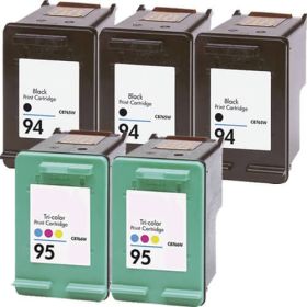 4-Pack Inksmile Remanufactured HP 94 Black Ink Cartridge C8765WN For Deskjet 460, 5740 Series, 6520
