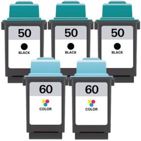 Lexmark #50 Black & #60 Color 5-pack Ink Cartridges