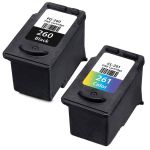 Canon 260 261 Ink Cartridges Combo Pack of 2: 1 Black and 1 Tri-color