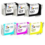 Extra High Capacity Epson 127 Combo Pack of 6 Ink Cartridges: 3 Black, 1 Cyan, 1 Magenta, 1 Yellow