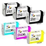 High Capacity Epson 252 Ink Cartridges XL 6-Pack: 3 Black, 1 Cyan, 1 Magenta, 1 Yellow