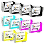High Yield Epson 802 Cartridge Combo Pack XL 10-Pack: 4 Black, 2 Cyan, 2 Magenta and 2 Yellow