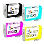 High Yield Epson 802XL Combo Pack of 4 Ink Cartridges: 1 Black, 1 Cyan, 1 Magenta and 1 Yellow