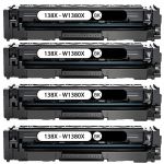 High Yield HP 138X Printer Toner Cartridges 4-Pack, Black