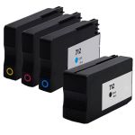Replacement HP 712 Ink Cartridge Set - 4-Pack: 1 Black 80ml, 1 Cyan 29ml, 1 Magenta 29ml, 1 Yellow 29ml