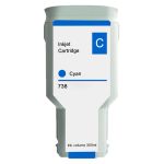 High Yield HP 738 Cyan Ink Cartridge 300ml, Single Pack
