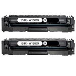 High Yield HP W1380X Toner Cartridges 2-Pack, Black