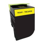 High Yield Lexmark 701HY Toner Cartridge Yellow, Single Pack