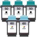 Lexmark #50 Black & #60 Color 5-pack Ink Cartridges
