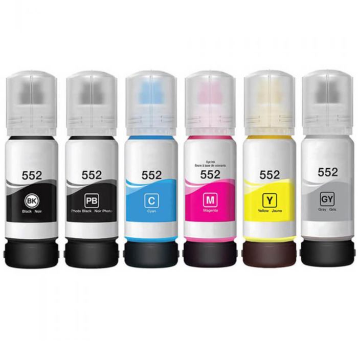High Yield Epson T552 Ink Bottles Single and Combo Packs