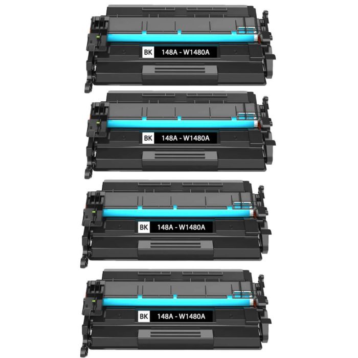 HP W1480A Black Toner Cartridges: 4-Pack