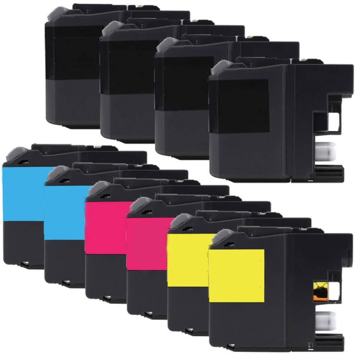High Yield Brother LC203XL Ink Cartridges 10-Pack: 4 Black, 2 Cyan, 2 Magenta, 2 Yellow