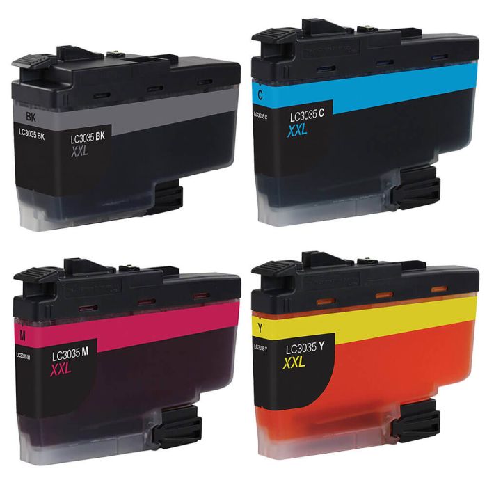 Ultra High Yield Brother LC3035 Ink Cartridges 4-Pack: 1 Black, 1 Cyan, 1 Magenta, 1 Yellow