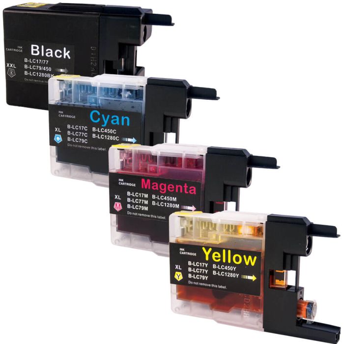 Super High Yield Brother LC79 XXL Ink Cartridges 4-Pack: 1 Black, 1 Cyan, 1 Magenta, 1 Yellow