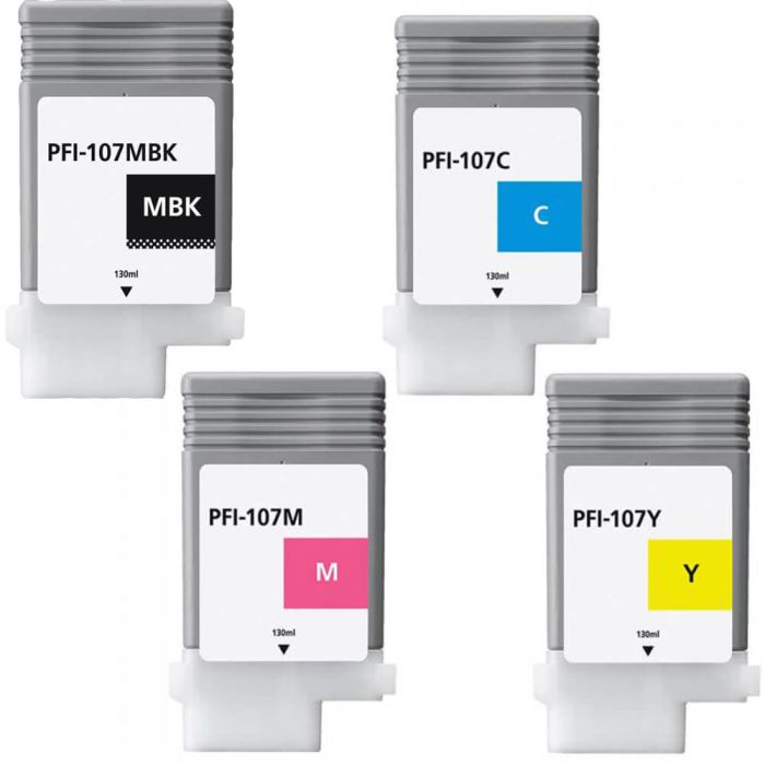 Canon 107 Ink Cartridges - PFI-107 Combo Pack of 4 @ $223.96
