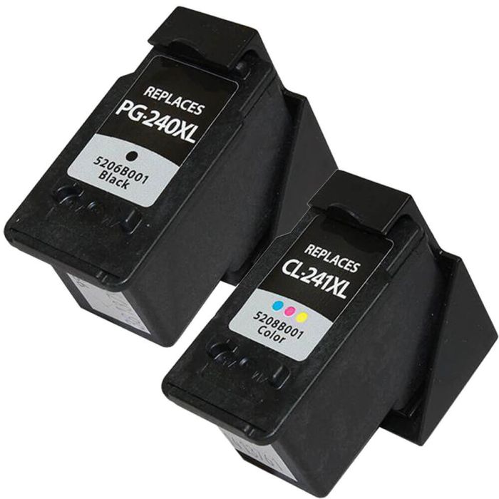 High Yield Canon 240 241 Ink Cartridges XL 2-Pack: 1 PG-240XL Black, 1 CL-241XL Color