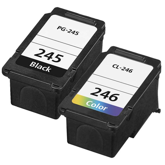 Canon 245 246 Ink Cartridges Combo Pack 2: 1 PG-245 Black, 1 CL-246 Color