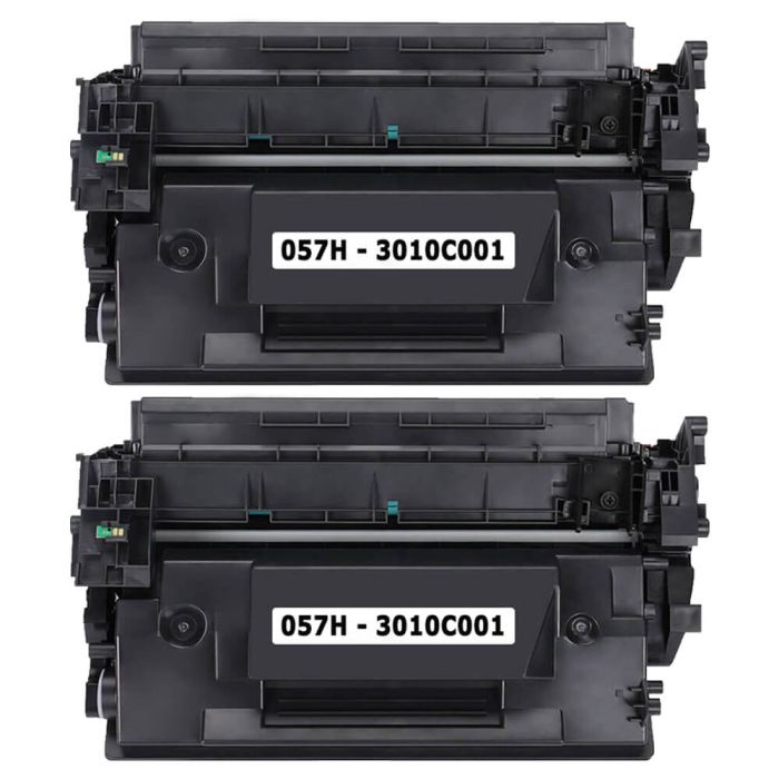 Replacement Canon Cartridge 057 H Toner Combo Pack of 2 - 3010C001 High  Yield - Black
