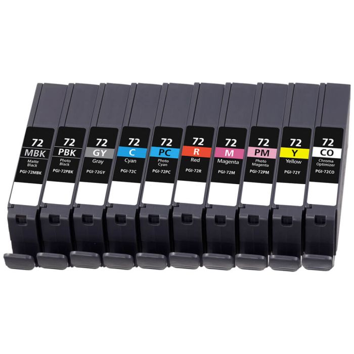 Canon PGI-72 Ink Cartridge 10-Pack: 1 Matte Black, 1 Photo Black, 1 Cyan, 1 Magenta, 1 Yellow, 1 Photo Cyan, 1 Photo Magenta, 1 Gray, 1 Red, 1 Chroma Optimizer